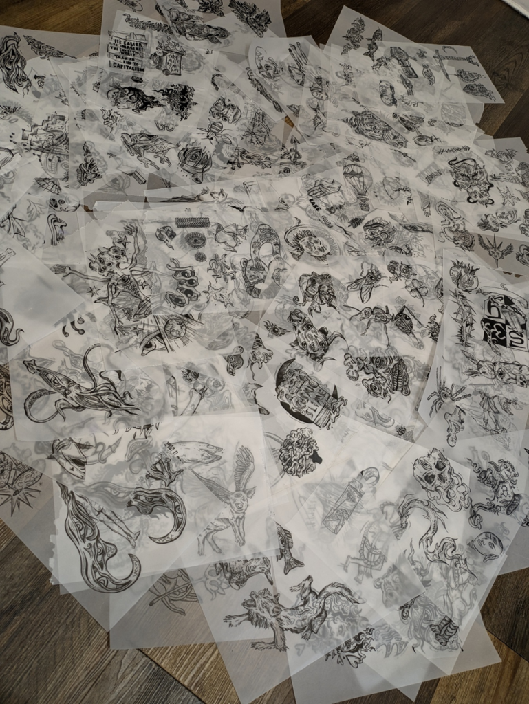 'A collection of hand drawn tattoo designs by Adam McDade (2024)'